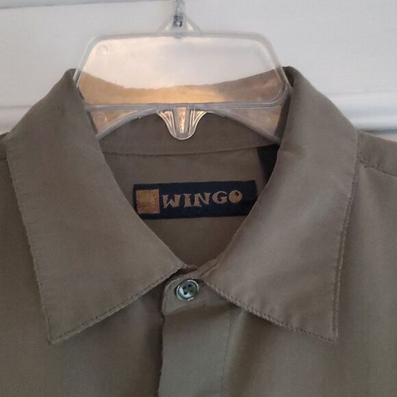 Men's dress shirt, button up,  matte green sage Very soft flowy like silk XL EUC - Picture 3 of 8